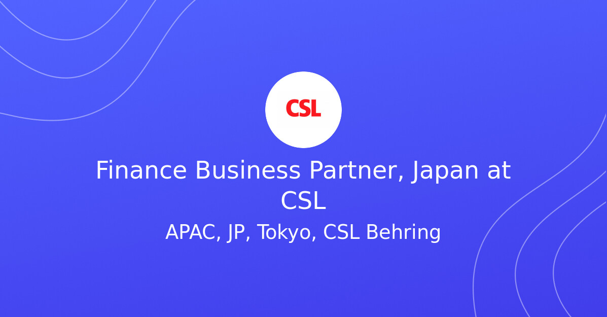 Finance Business Partner, Japan at CSL